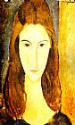 Portrait Paintings - Portrait of Jeanne Hebuterne 2 by Amedeo Modigliani